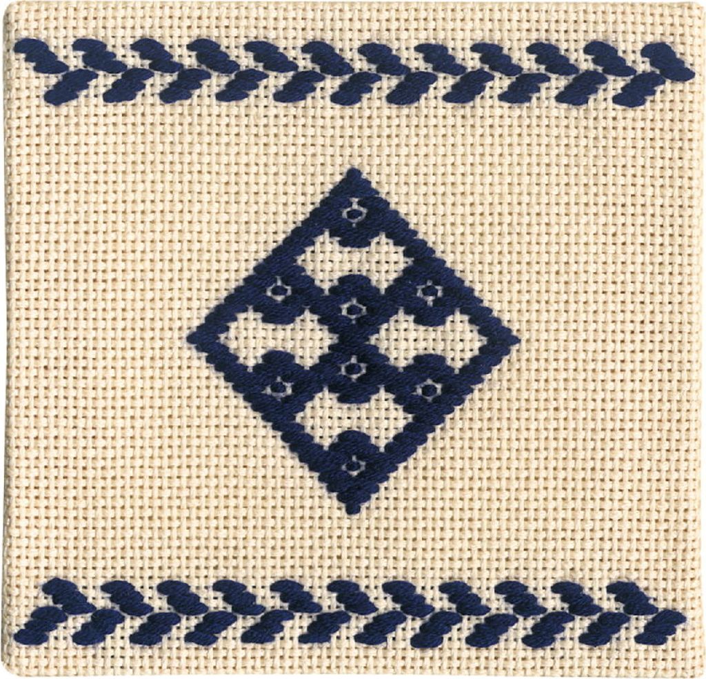 Olympus Kogin Stickpackung "Starter Set für Anfänger, blau", Zählmuster, 10x10cm, Original aus Japan