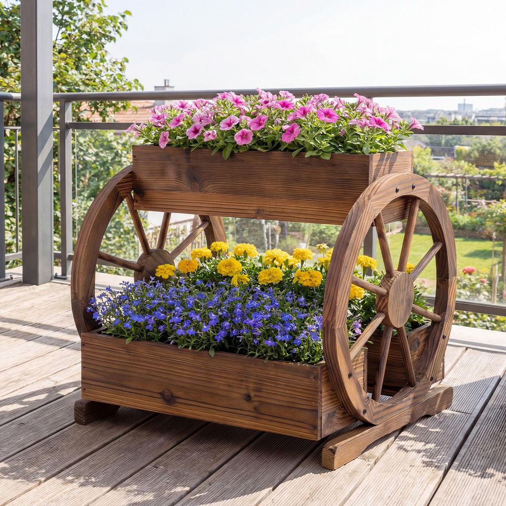 blumenständer 90 cm hoch Dekoständer Blumenständer aus Eiche main image 1