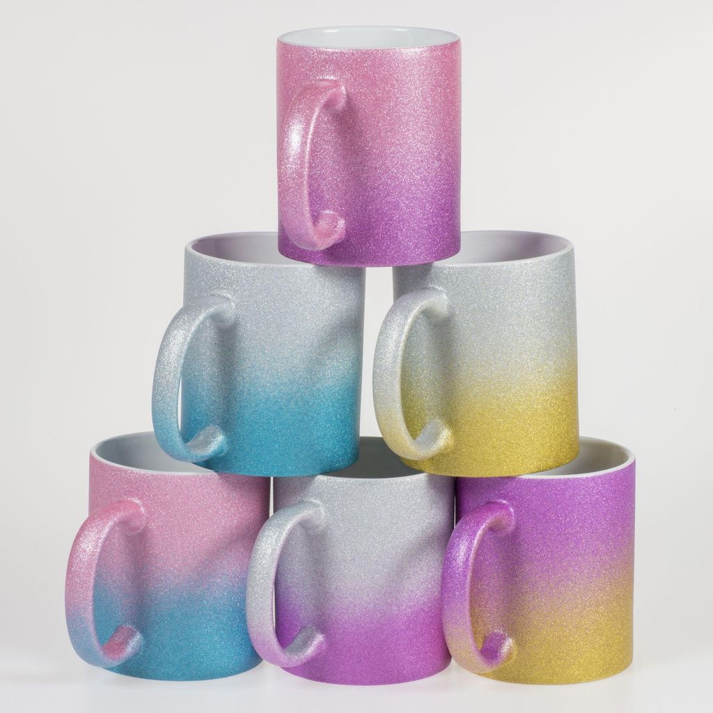 Sublimationstasse - GLITTER-BICOLOR in SILVER/BLUE - 11 Produktbild 