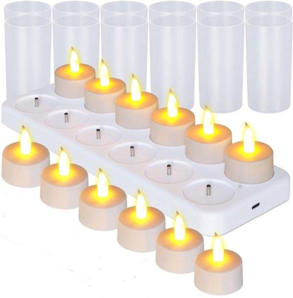 Elektrische Fackeln, set aus 12 Stücken, weiß, für Dekoration bei Feiern, Partys, Restaurants und Außenveranstaltungen
