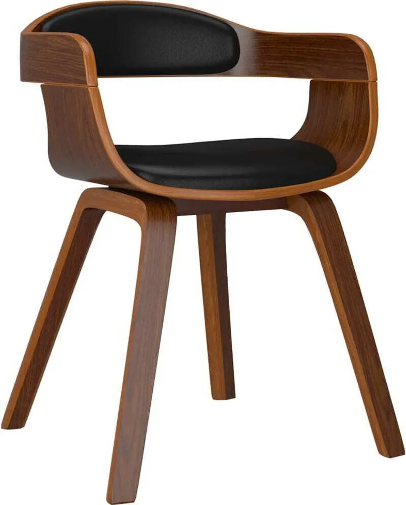 Sedia Nera Legno Curvato vidaXL - Pelle Finta - Arredo Cucina