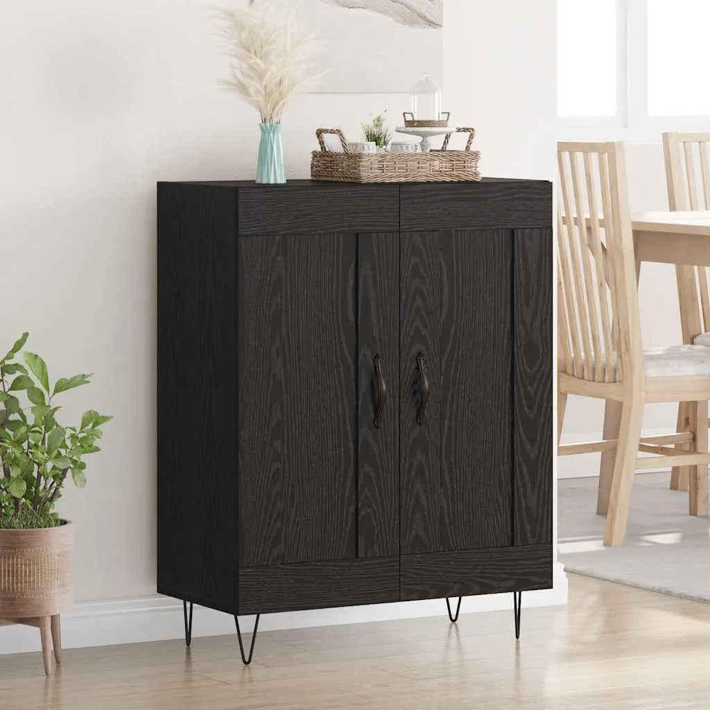 Credenza vidaXL Rovere Nero 69,5x34x90 cm - Mobile Buffet Salotto Moderno