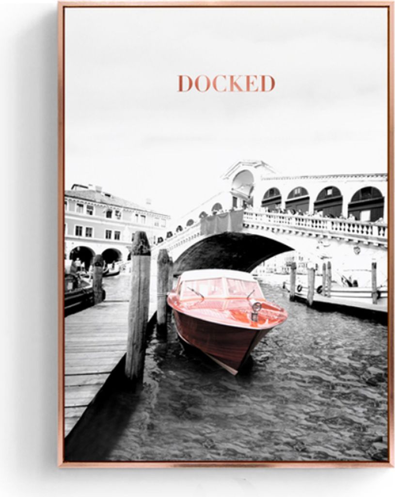 TPFLiving Kunstdruck LW-433 (OHNE RAHMEN) Poster - Leinwand - Wandbild - Hochauflösender Giclée-Druck, langlebig und hochwertig - Rosa Boote auf ...