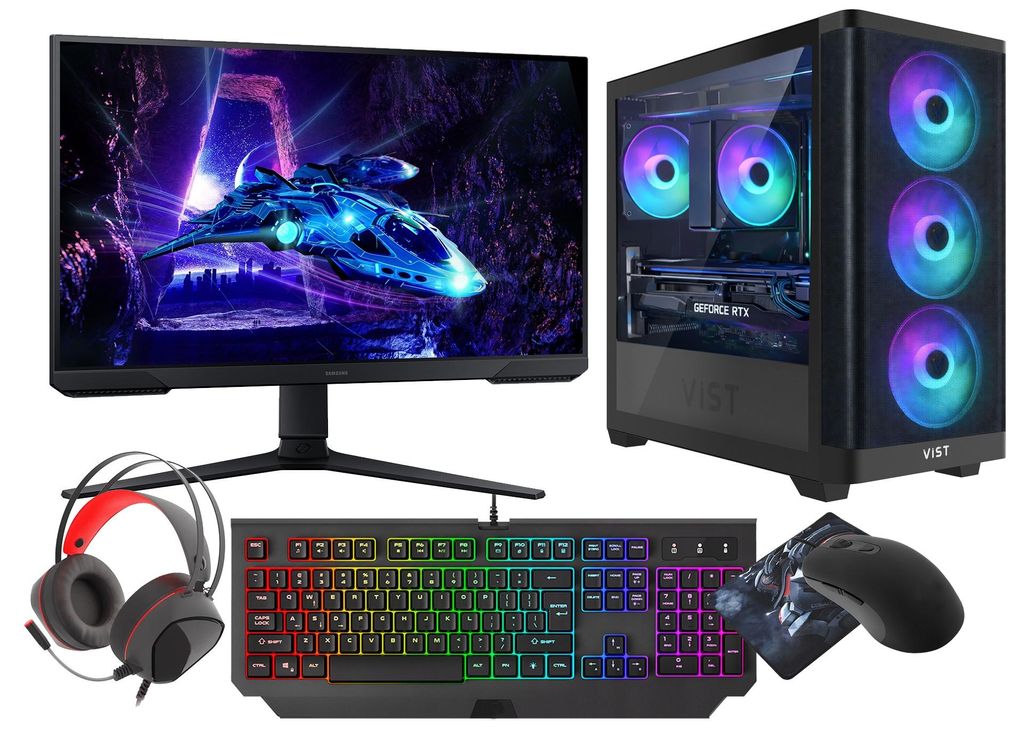 VIST Gaming Set Ryzen 7 5700X RTX 5060 32GB SSD 1TB W11 Produktbild 