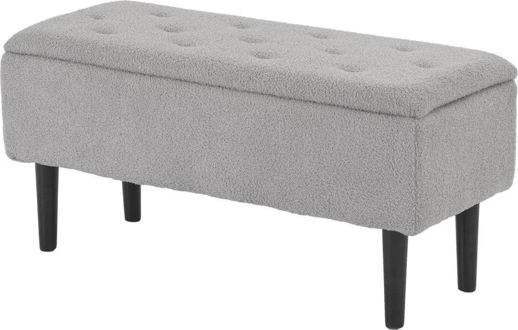 Banc bout de lit avec coffre de rangement tissu laine pour la chambre