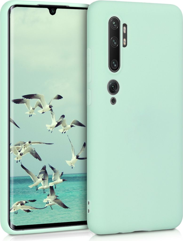 kwmobile Handyhülle kompatibel mit Xiaomi Mi Note 10 / Note 10 Pro Hülle - Handy Case aus weichem Silikon in Mintgrün matt