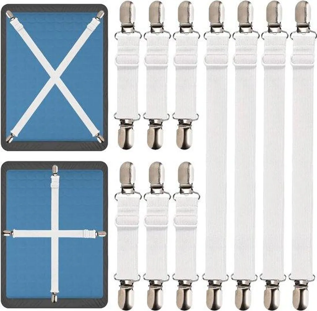 Tendeurs de drap réglables lot de 10 pinces métalliques 70-230cm