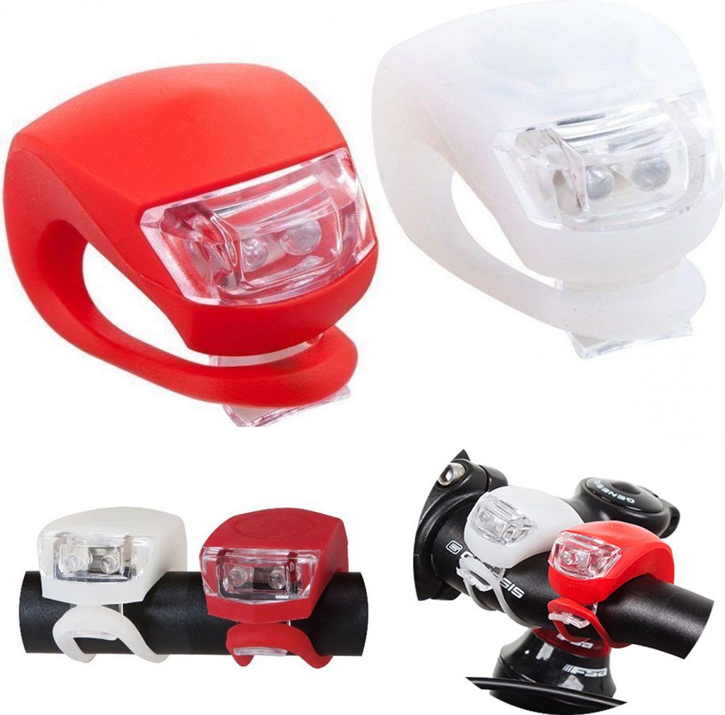 LED světlo na kolo přední zadní 2ks silikonové Obrázek produktu 