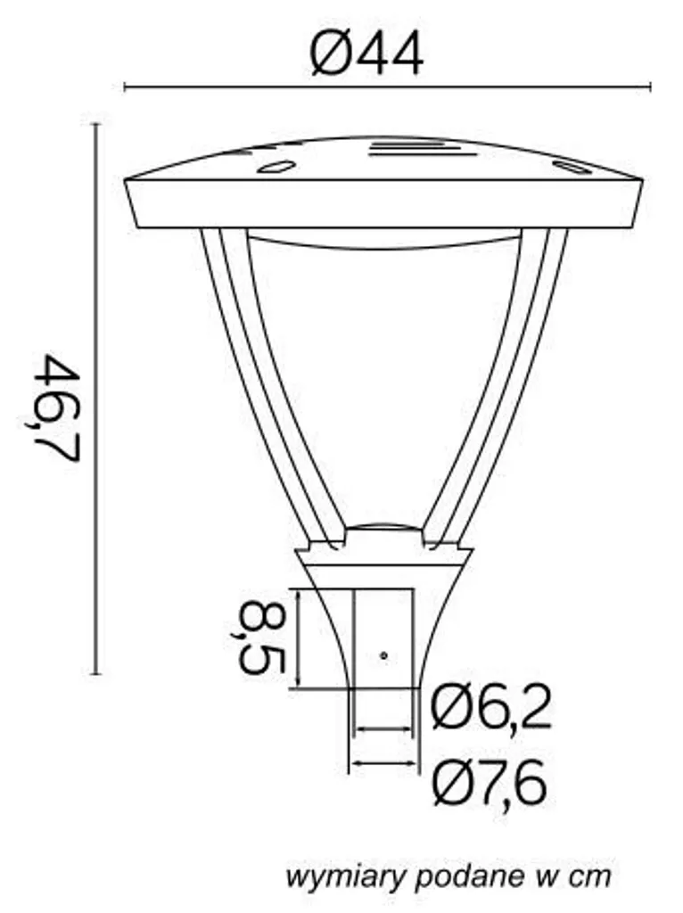 Lampadaire extérieur LED 45W IP65 318cm Gris Mars Solution Éclairage