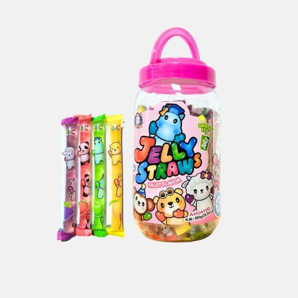 ABC Jelly Straws Fruchtgeschmack (Pink) 800g Produktbild 