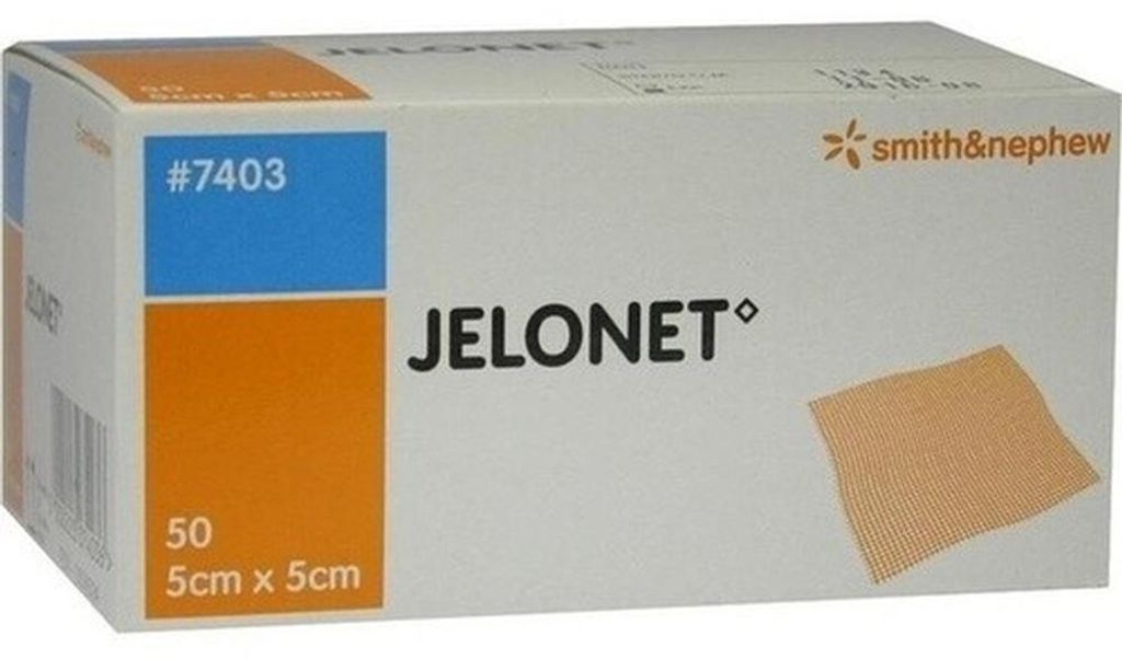 JELONET, 5 cm x 5 cm, paraffine, steriel, 50 stuks, WGA Productafbeelding 