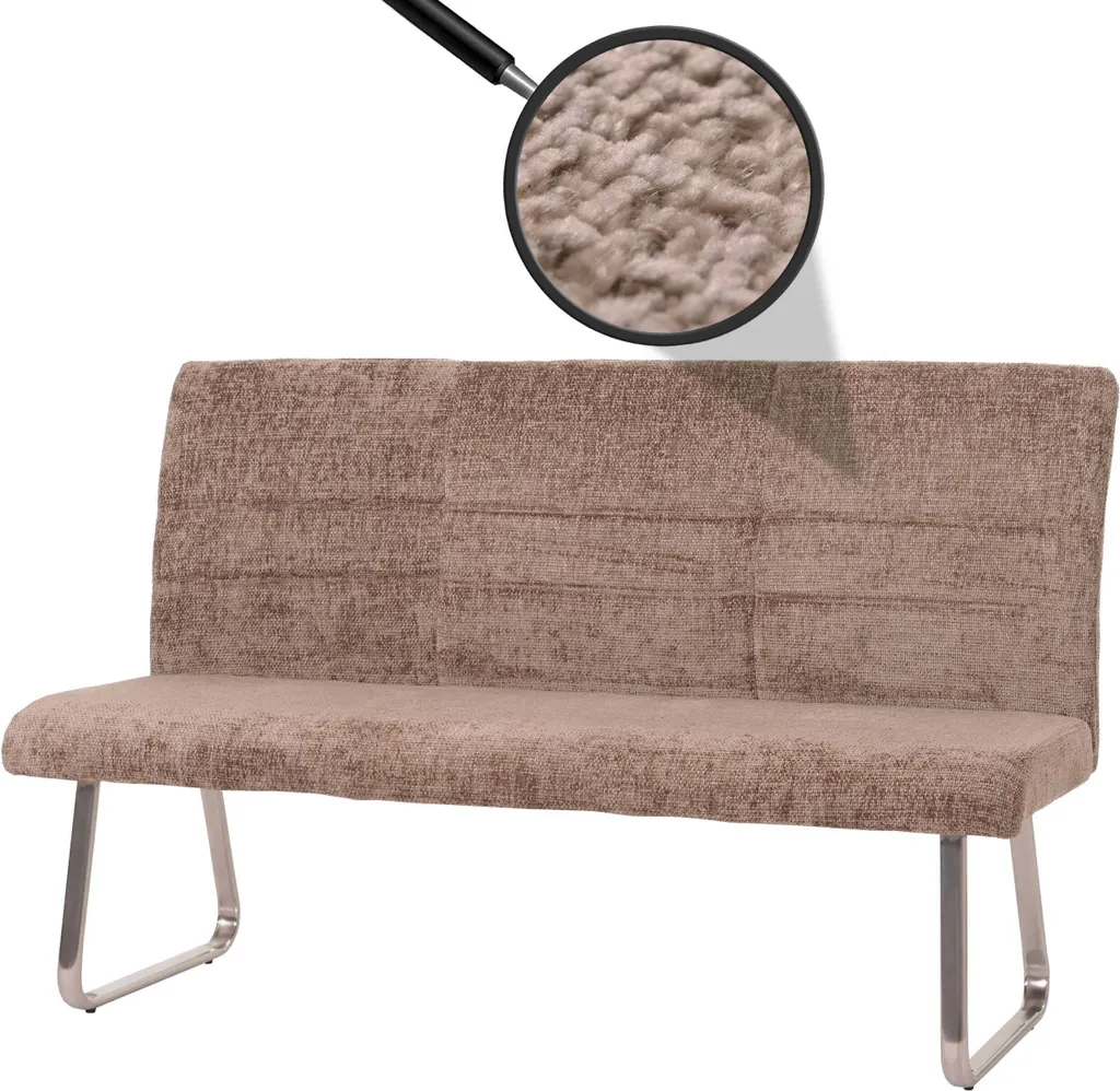 Banc robuste 160cm inox et chenille brun - Solution d'assise durable
