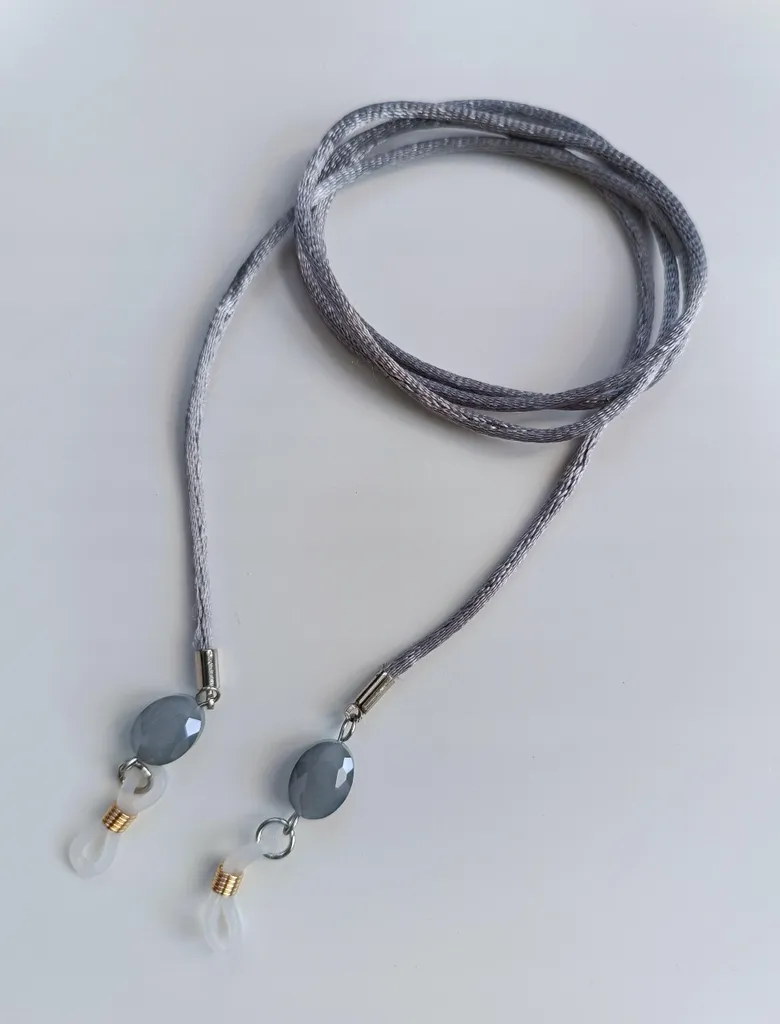 Stringa Satinata Grigio Cristallo 80cm - Catena Gadget Design Vetri