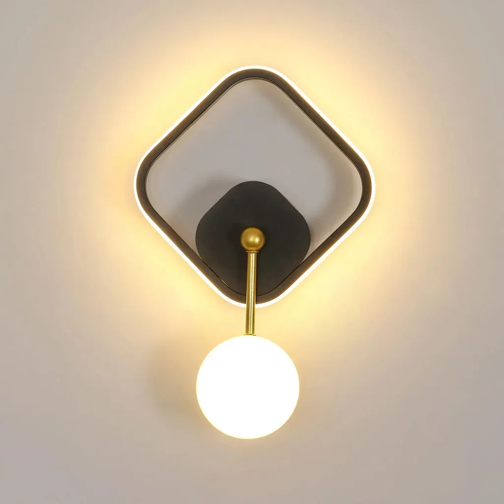 Applique murale LED 21W 3000K à lumière douce noir pour intérieur chic