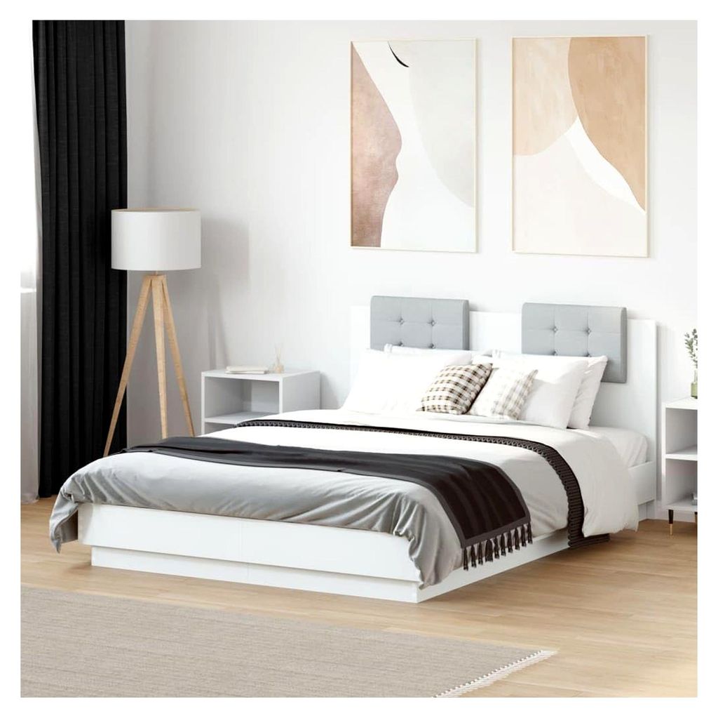Bettgestell ohne Matratze Weiß 135x190 cm Doppelbett