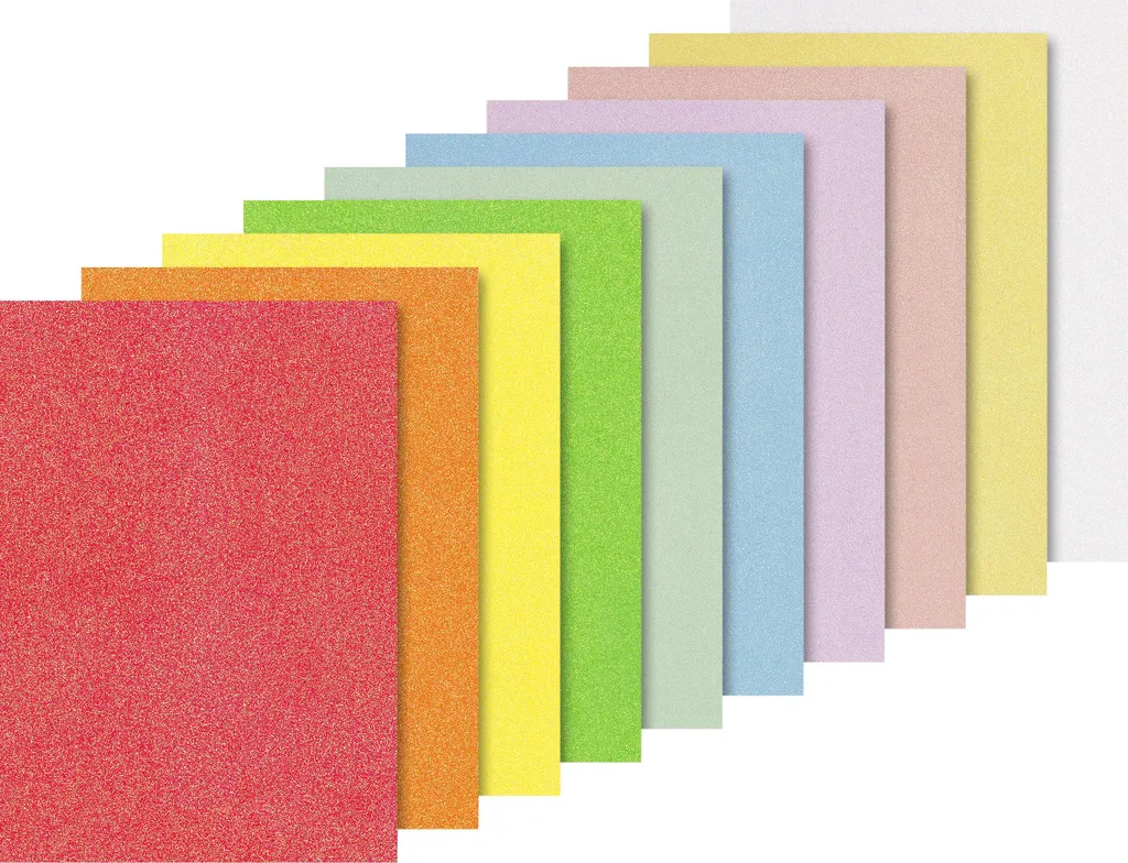 HEYDA 2118931002 Carton Pailleté Iris A4 200g - Lot de 10 Feuilles Brillant