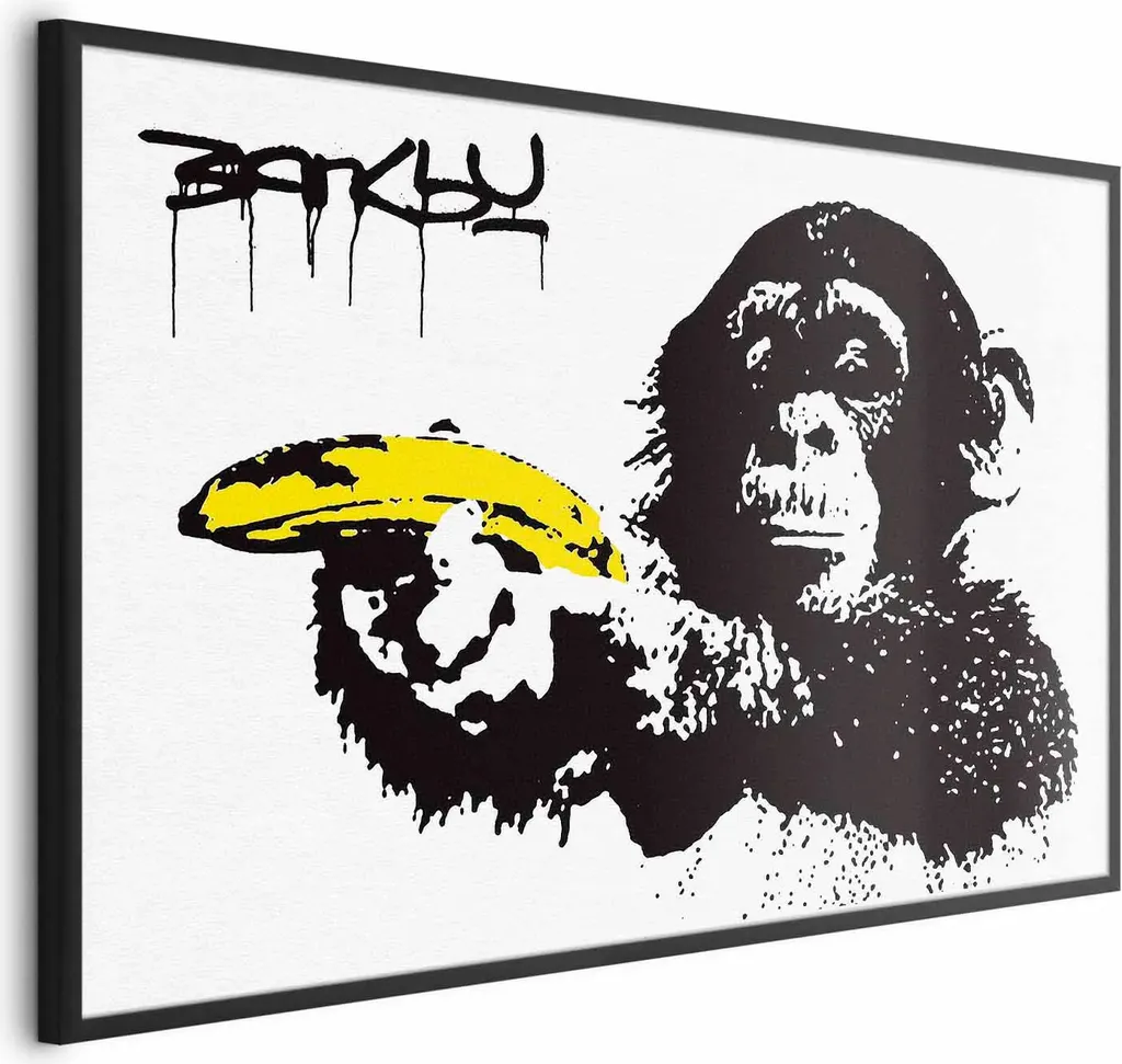 Poster con pistola a banana 60x40 cm con cornice nera senza margini