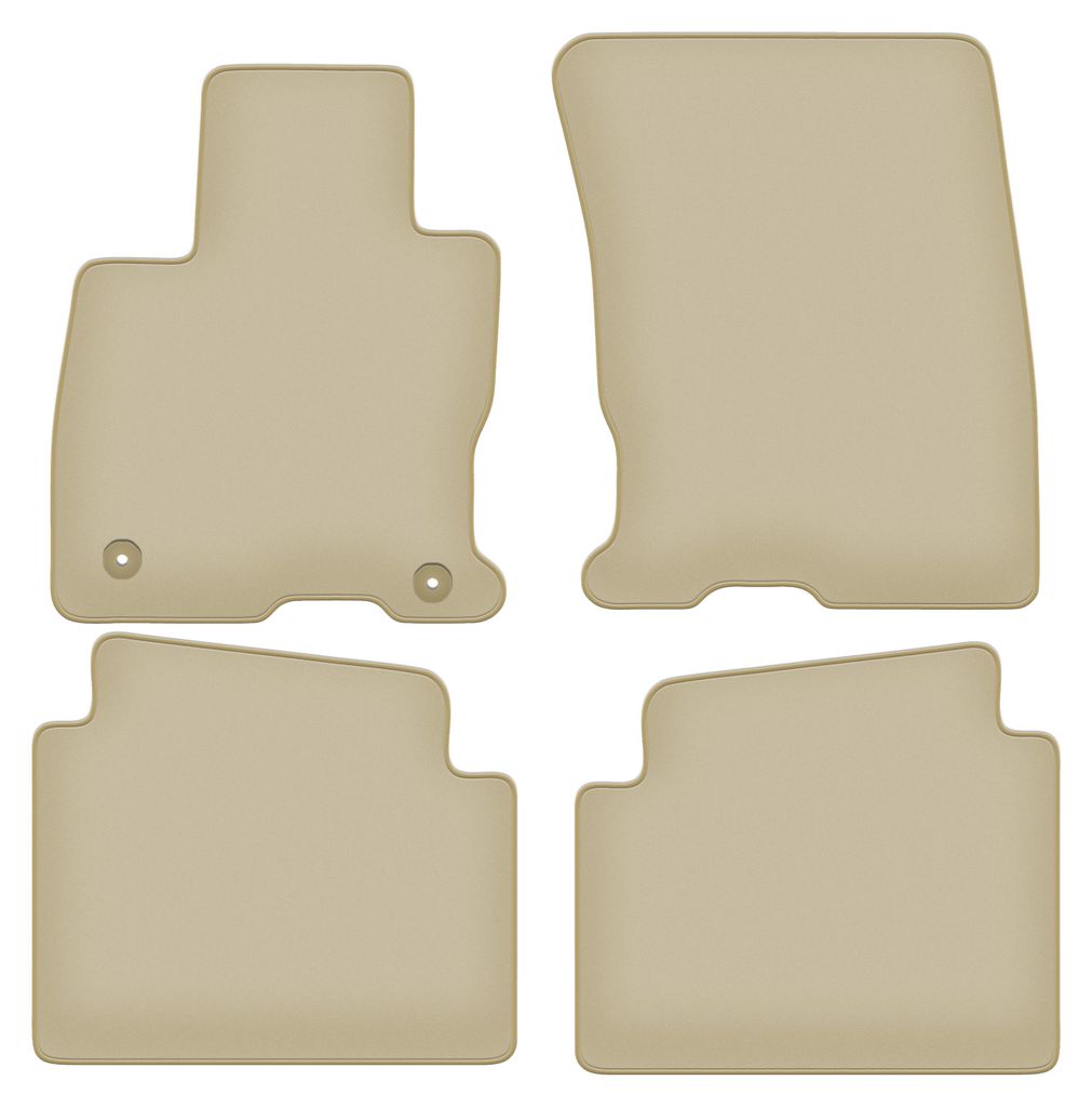 Velours-Fußmatten PREMIUM beige passend für Ford Escape MK4 (2019-, SUV) – mit Befestigungen – passgenau