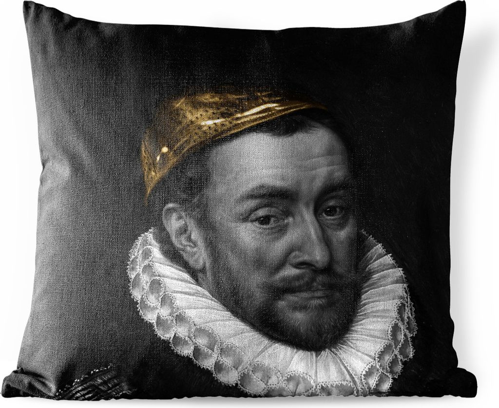 MuchoWow Outdoor Kissen - Wilhelm von Oranien - Kunst - Gemälde - 45x45 cm - Wetterfest - Lounge Kissen - Fotokissen - Dekoratives Kissen