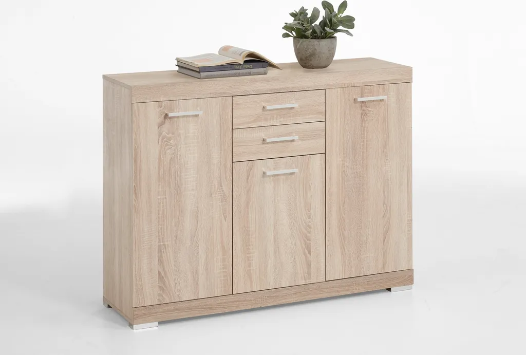 Optimisez votre Rangement avec la Commode BRISTOL 3 Chêne 120x90cm