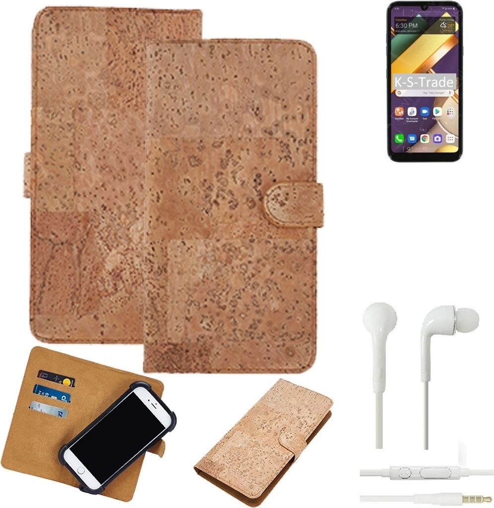 K-S-Trade Hülle kompatibel mit LG Electronics Premiere Pro Plus + in ear Kopfhörer Kork Handyhülle Cover Schutzhülle TPU Case Bumper in