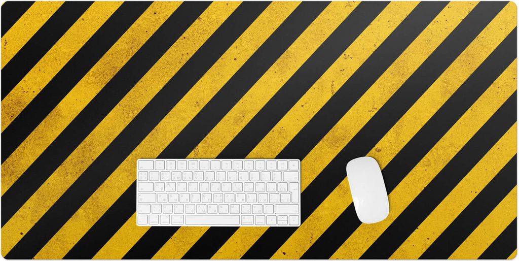Diagonale Warnstreifen – Schreibtischunterlage – Rutschfeste Tischunterlage – Schreibtischmatte für Büro & Zuhause – Schreibunterlage –...
