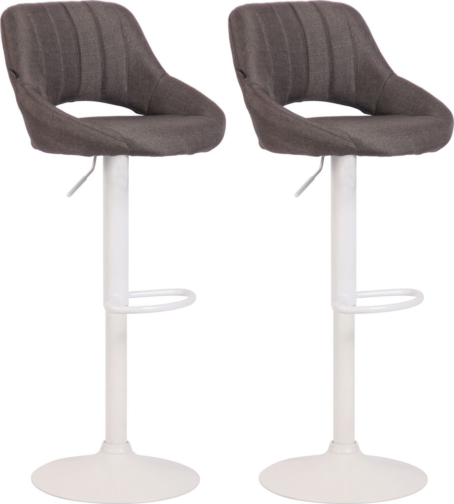2er Set Barhocker HLO-CP279 Stoff W dunkelgrau