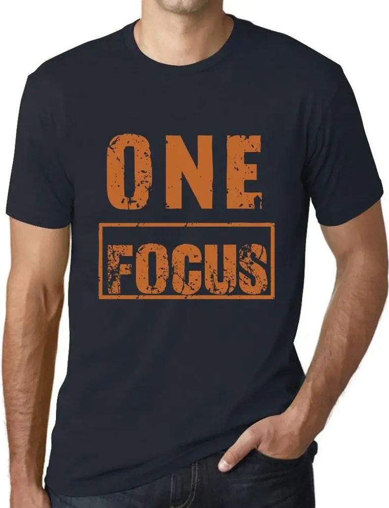 Herren Grafik T-Shirt Ein Schwerpunkt – One Focus – Öko-Verantwortlich Vintage Jahrgang Kurzarm Lustige Druck Geburtstag Geschenk Mann