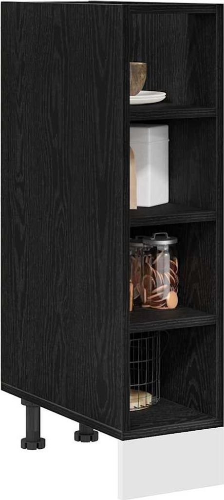 Langlebige Küchenunterschrank Schwarz Eichen-Optik 20 x 44,5 x 81,5cm - Möbel951129 - Küchenschränke
