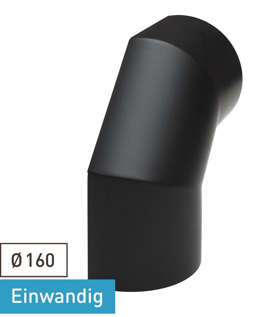 Raik Basic Thermoschild 160mm schwarz seitlich für 3teiligen Bogen 90° für Rauchrohr / Ofenrohr