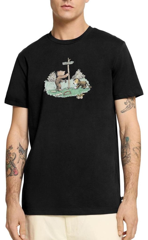 Spreadshirt Janosch Tiger und Bär Panama Schild Männer Premium T-Shirt, M, Schwarz