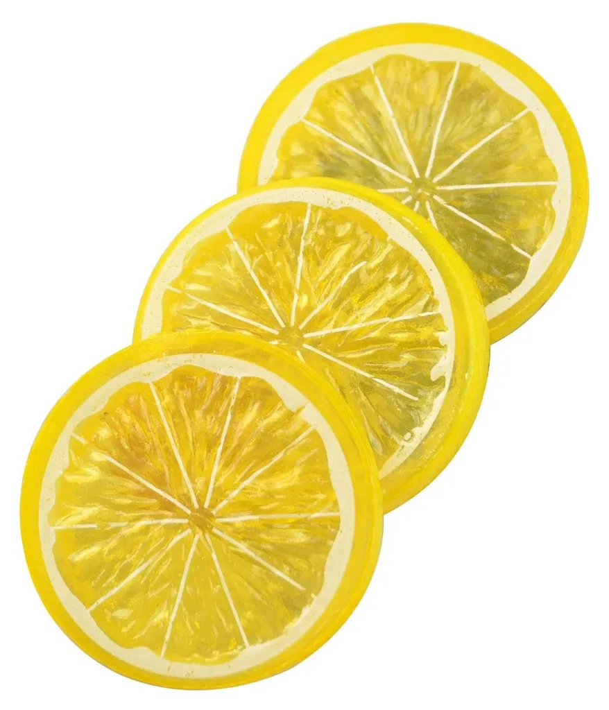Lot de 20 rondelles de citron artificielles jaunes de 5 cm pour déco