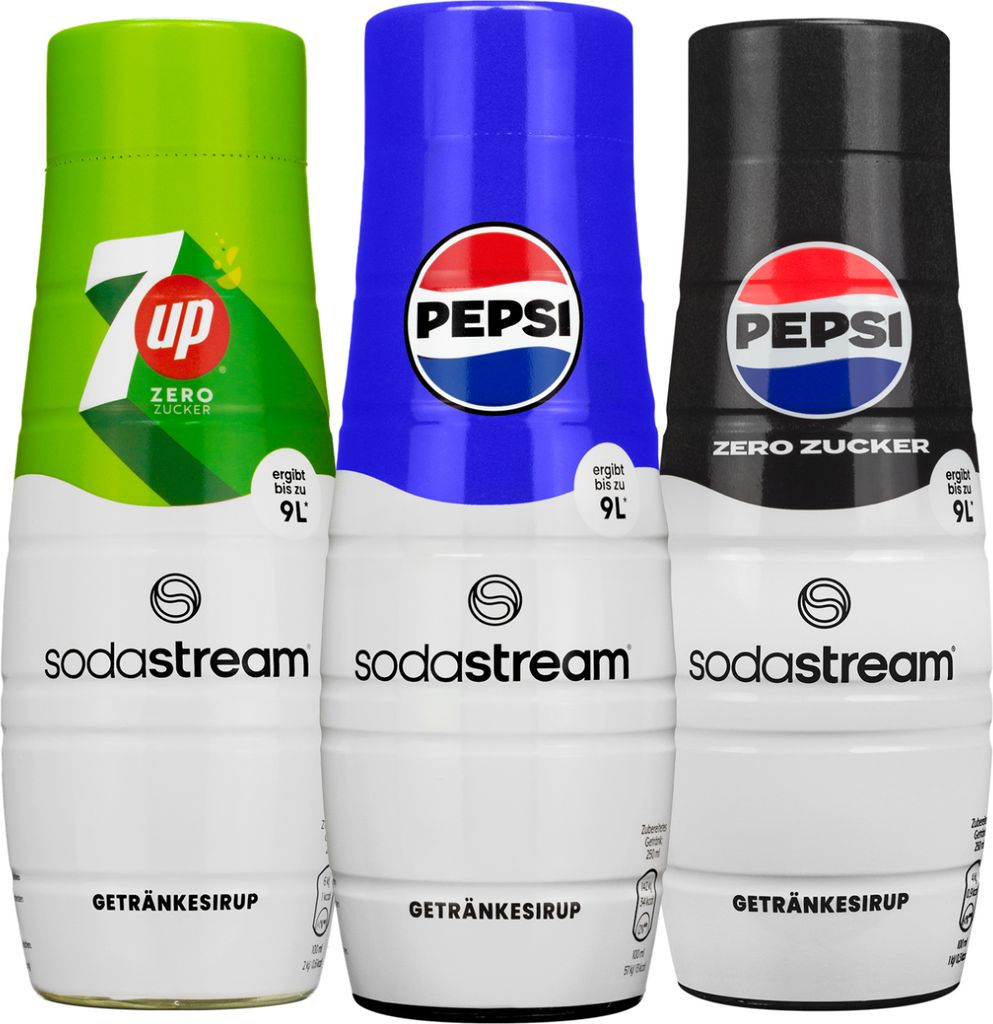 SodaStream Sirup Set 3x 440ml Pepsi Pepsi Max 7UP Zero zuckerfrei