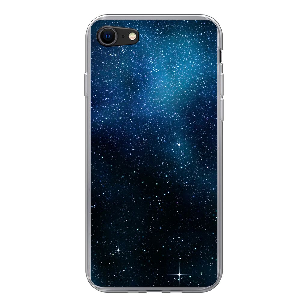 MuchoWow Handyhülle Schutzhülle Hülle für iPhone SE 2022 Galaxie - Nacht - Galaxie - Jungen - Mädchen - Kinder Silikon Softcase Handy Hülle...