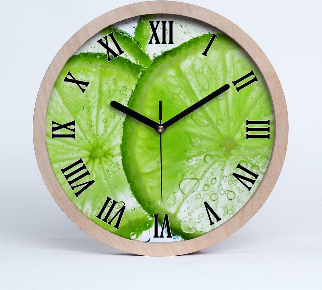 Holzuhr 25fi cm wanduhr - schwarze Spitzen - Kalk unter Wasser