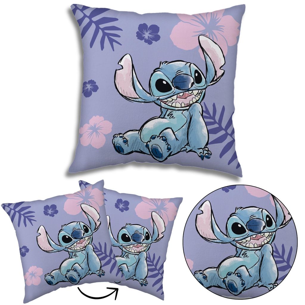 DISNEY Stitch Čtvercový polštář, dekorační polštář, fialová Obrázek produktu 