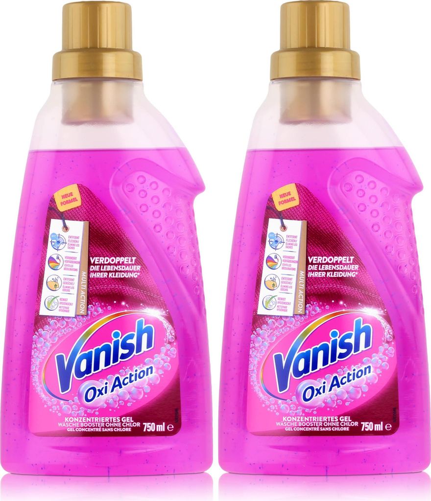 Vanish Oxi Action Konzentriertes Gel 750ml Wäsche Booster ohne Chlor (2er Pack)