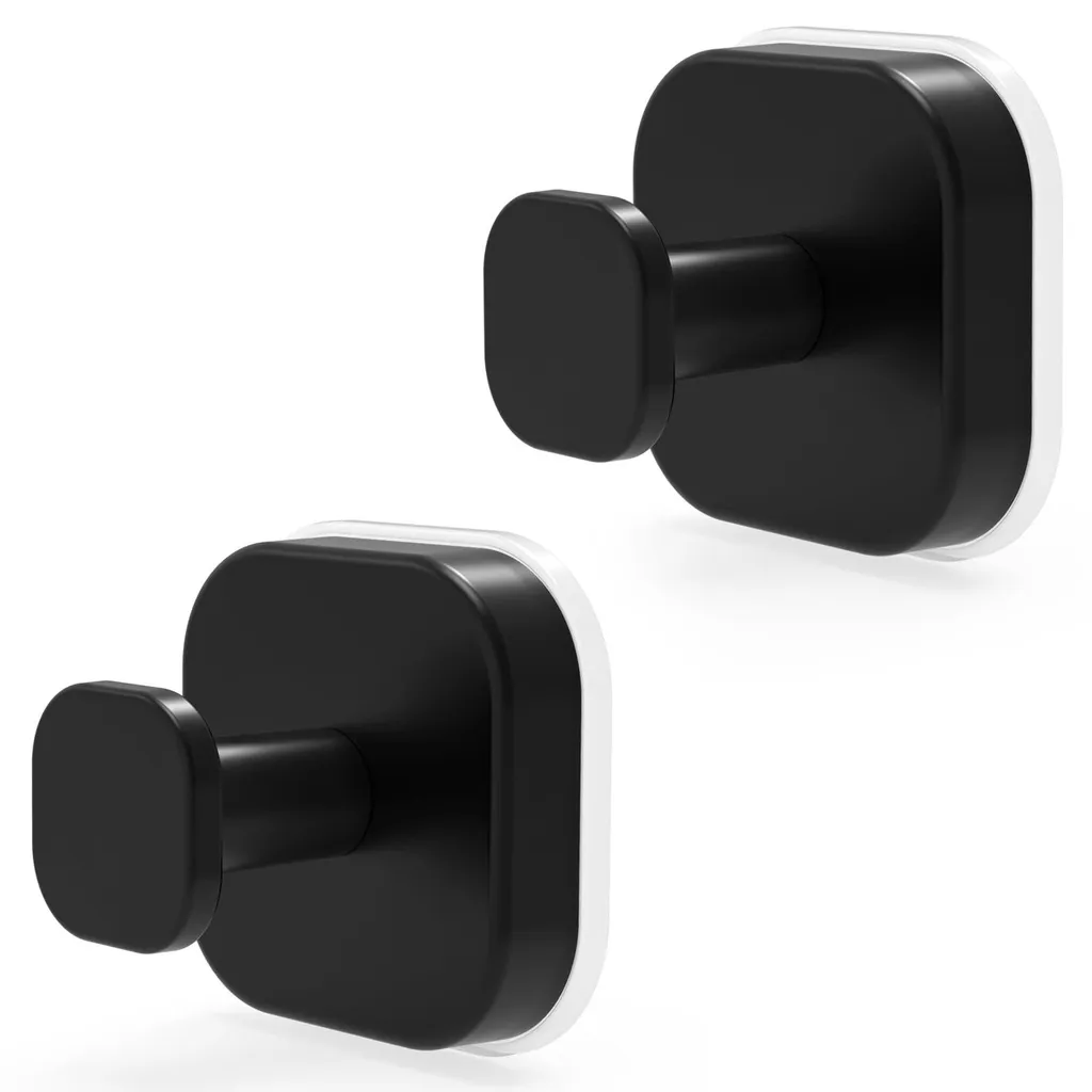 Porte-serviettes à ventouse noir pour salle de bain et cuisine chic