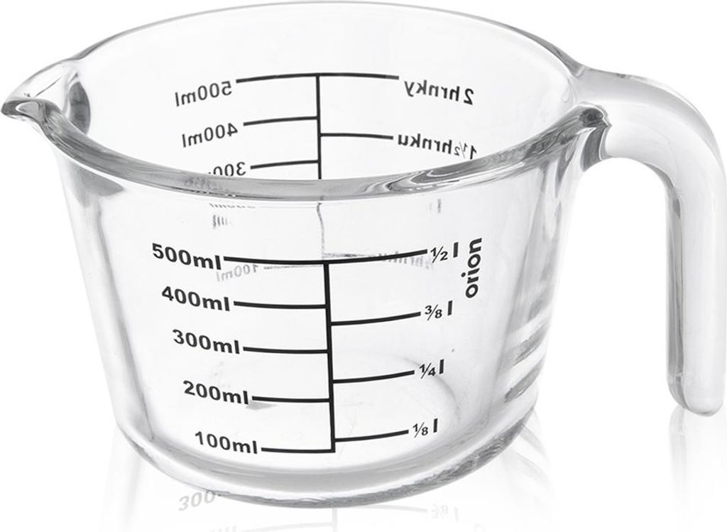 Orion | Messbecher - Aus Glas - 500 ml - Hitzebeständig - Mit Skala - Für Küche Backen Kochen