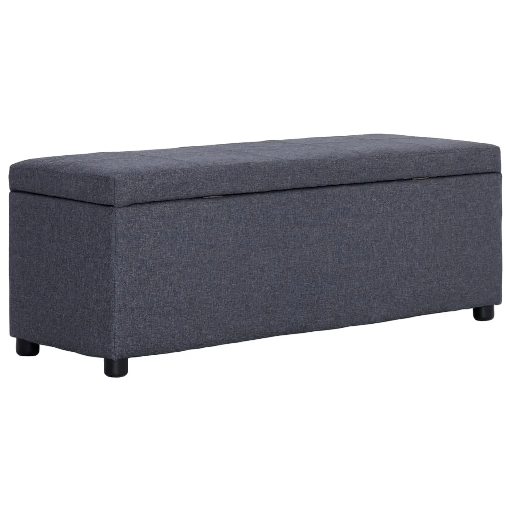 Banc de rangement pour entrée et chambre 116 cm en tissu gris foncé