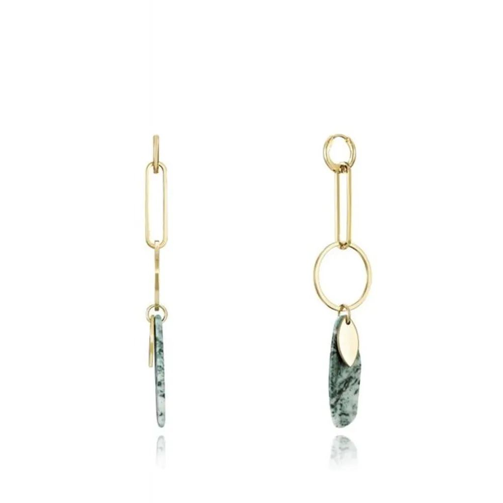Boucles d'oreilles chics pour soirées et bureau 2in1 plaquées or Air