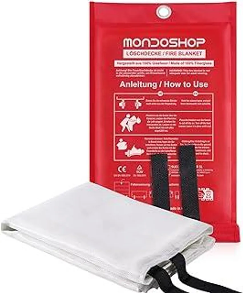 Coperta Antincendio Mondoshop 1x1m DIN EN 1869:2019 - Sicurezza Casa