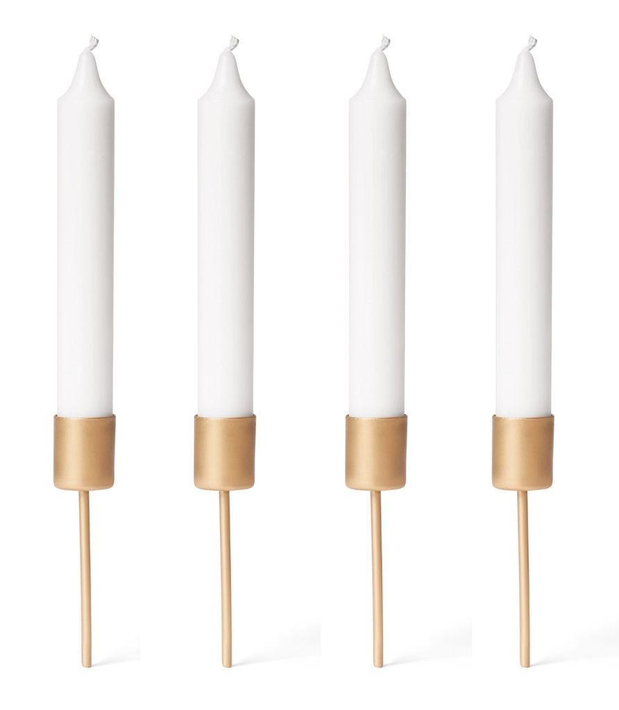 Novaliv 12x Stabkerzenhalter gold I Kerzenpick 10 x 2,5 cm Produktbild 4