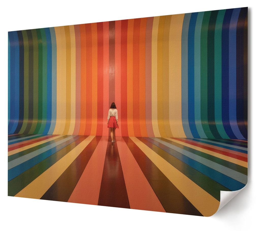 Regenbogenstreifen - Kunstdruck A4 - Fotografie- Wandbild für Wohnzimmer Schlafzimmer & Flur, Modernes Poster Wanddeko, Ungerahmt