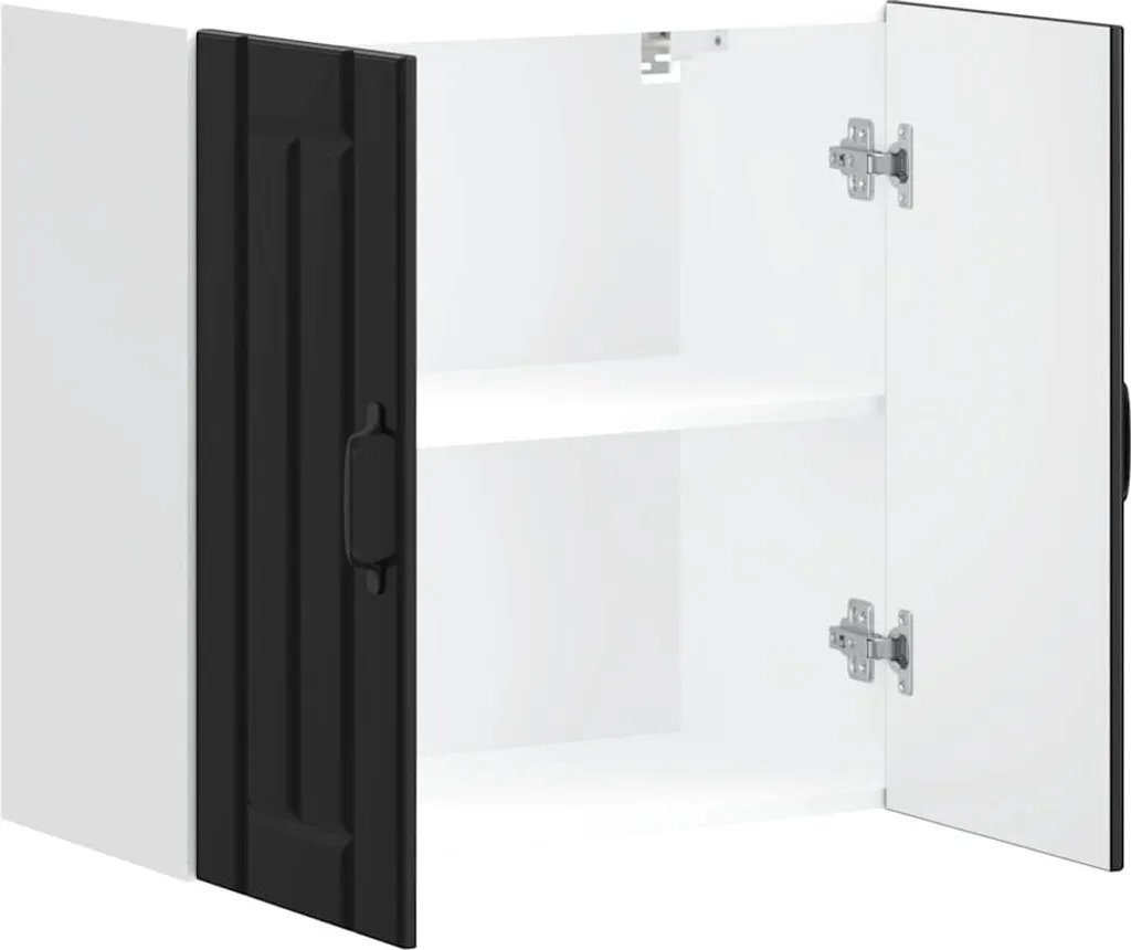 Armoire de cuisine suspendue Lucca Noir en bois robuste L60 cm