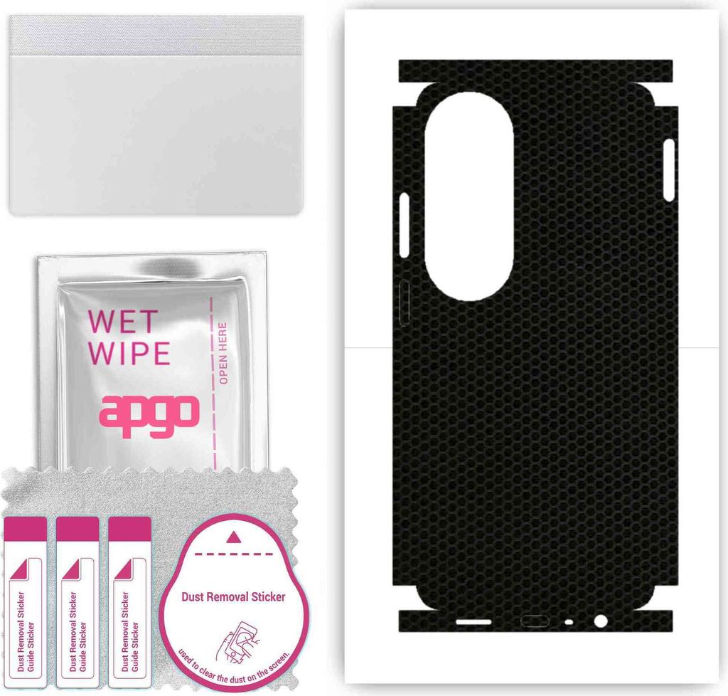 apgo Rückseite + Seiten Schutzfolie, Skin, kompatibel mit Oppo A60, Hinten Displayschutzfolie aus Vinylfolie, kratzfest, einfache Montage - Matrix