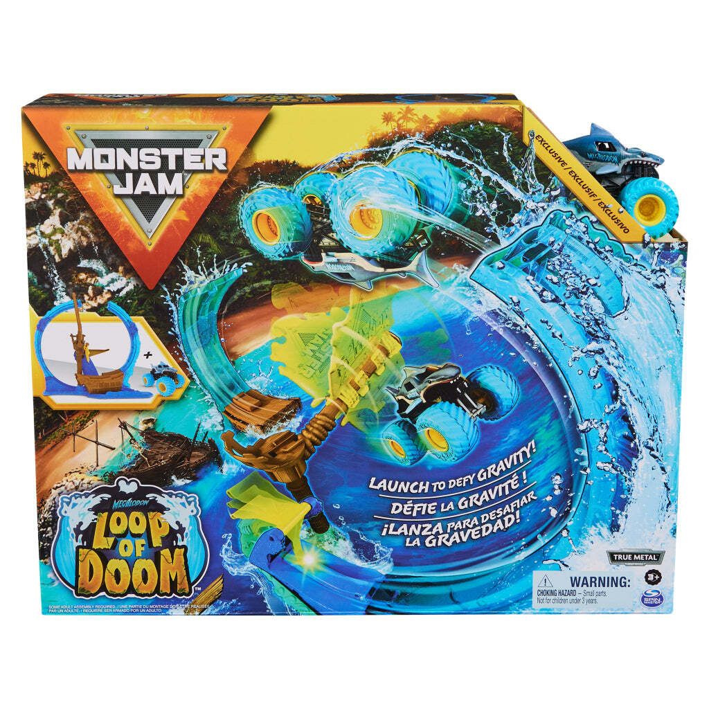 Monster Jam , Megalodon Loop of Doom Stunt-Spielset mit Produktbild 