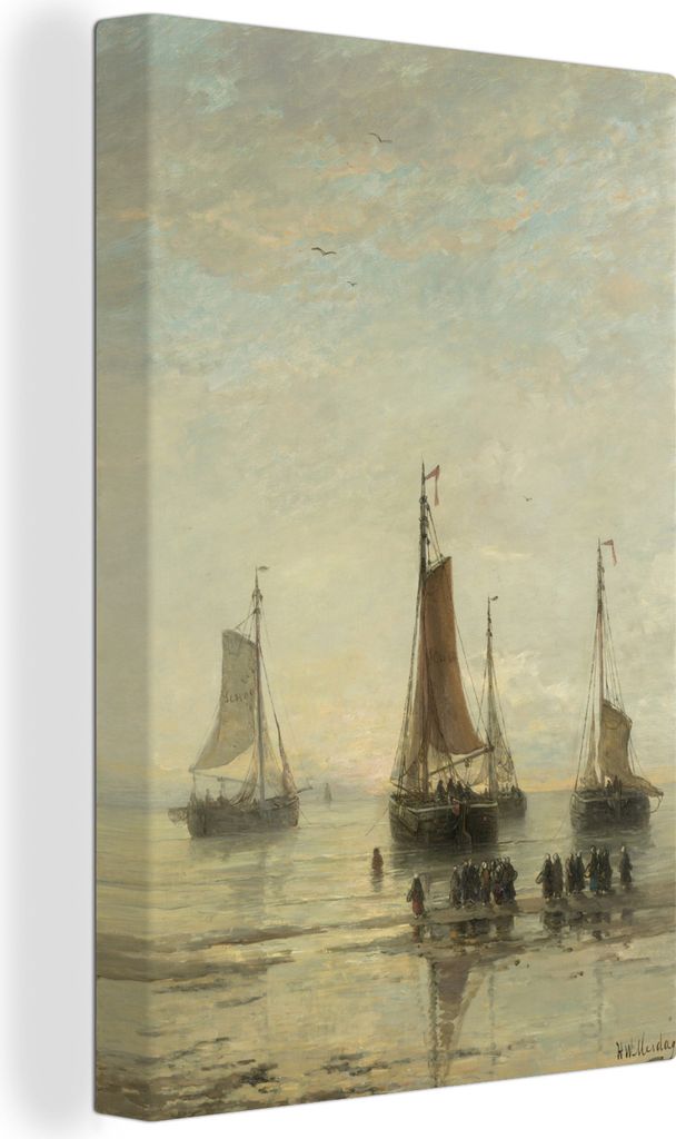 OneMillionCanvasses - Leinwandbilder - 90x140 cm, Scheveningen-Bomben vor Anker - Gemälde von Hendrik Willem Mesdag, Wandbilder Kunstdruck Wandd...