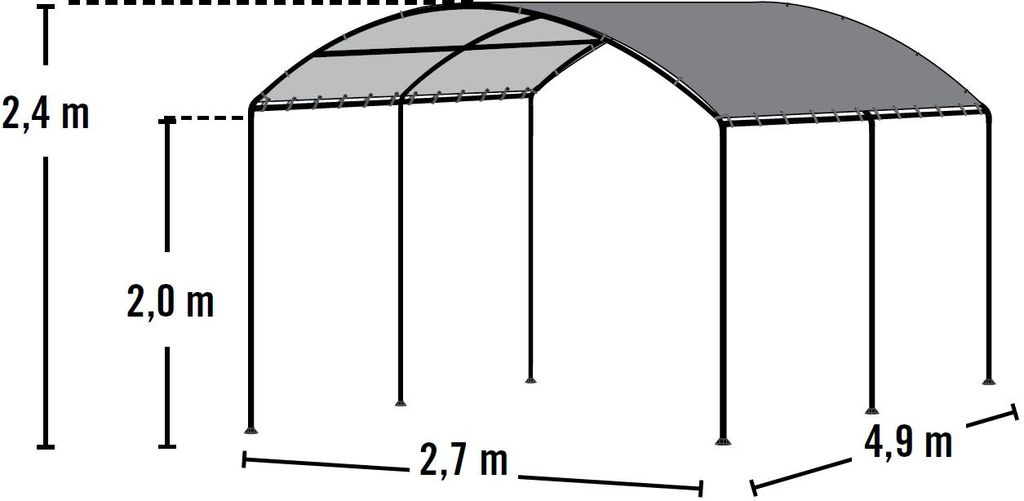 ShelterLogic fóliový přístřešek pro auto 270 x 490 cm Obrázek produktu 8