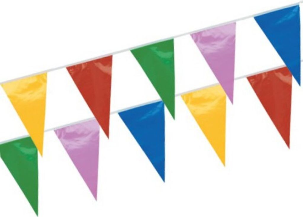 PAPSTAR Wimpelkette, 4 m farbig, wetterfest für Feste und Feiern | Beutel (1 Stück)